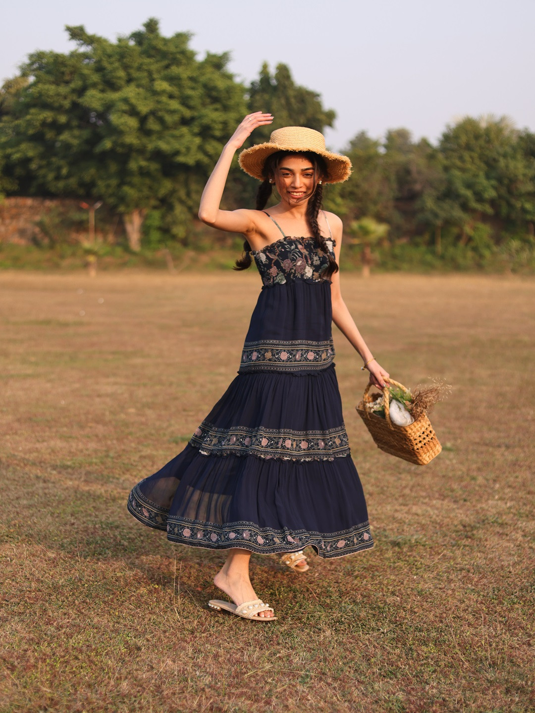 SUMMER BY PRIYANKA GUPTA Women Floral Printed Georgette A-Line Dress