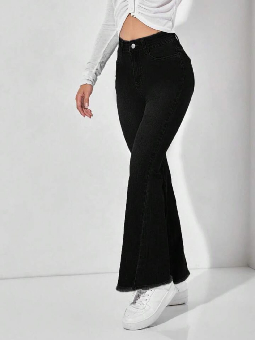 Next One Women Smart Bootcut High-Rise Slash Knee Stretchable Bootcut Jeans