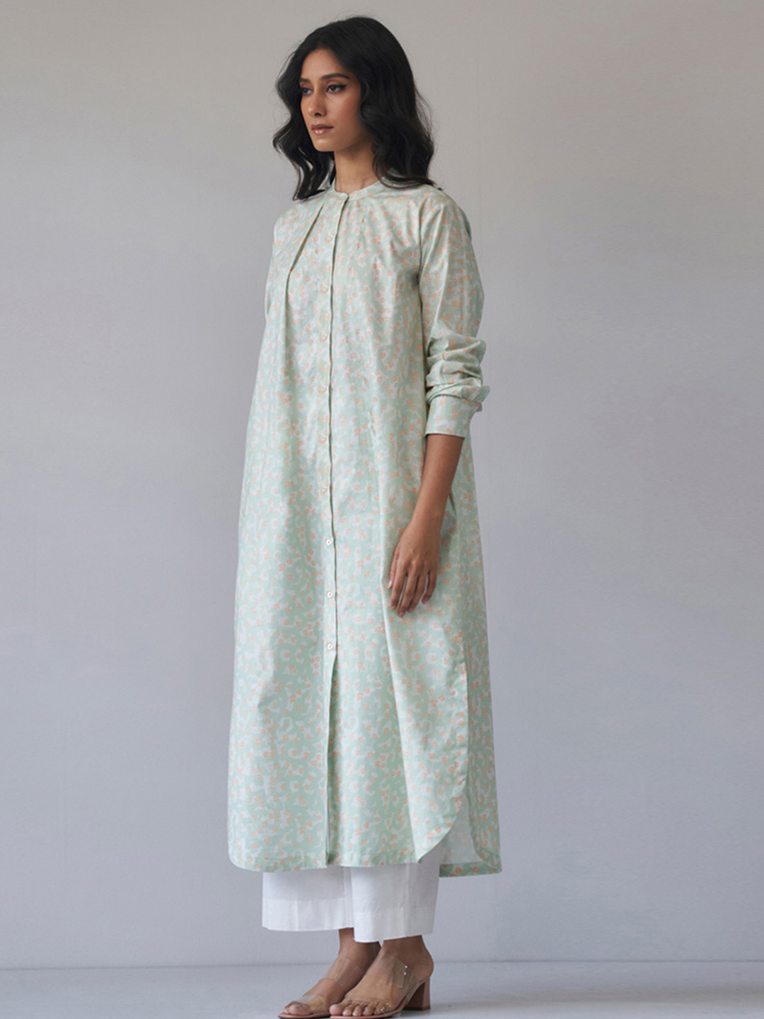 Ganga Floral Printed Pure Cotton Relaxed Fit A-Line Kurta with Palazzos