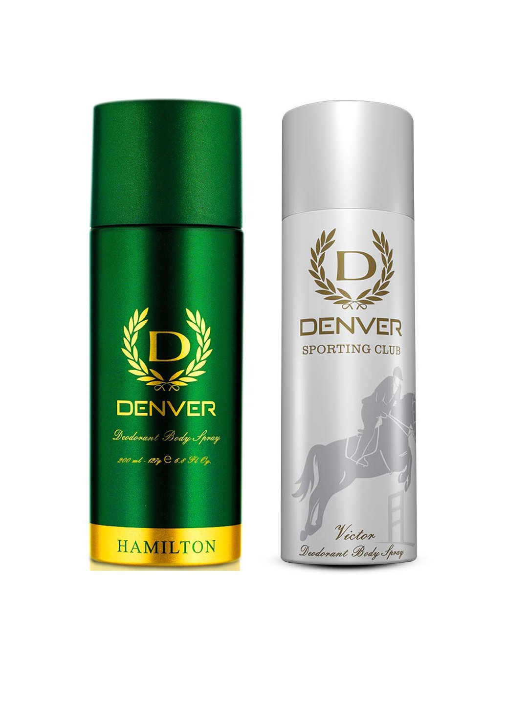Denver Men Set of 2 Long Lasting Deodorant - Hamilton 200ml & Sporting Club Victor 200ml