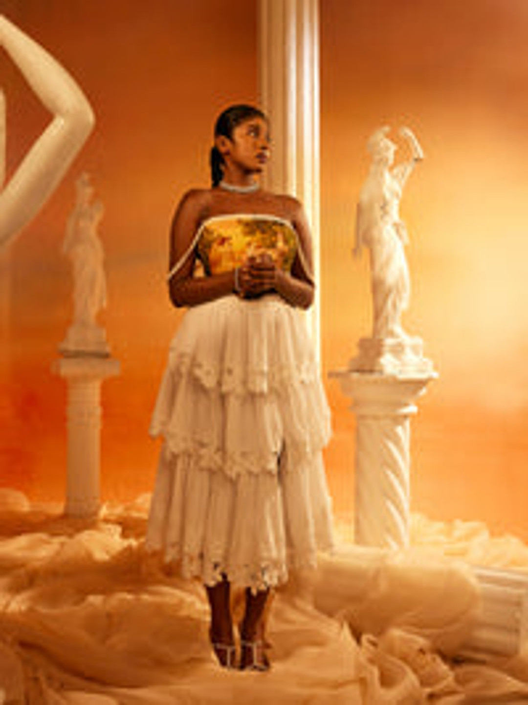 Lea Clothing Co. Printed Strapless Ruffles Top With Skirts Co-Ords