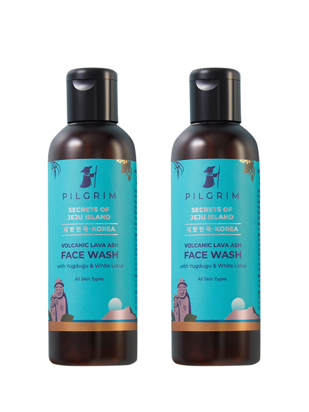 Pilgrim Set of 2 Jeju Volcanic Ash Face Wash for Dry, Oily & Acne-Prone Skin - Yugdugu