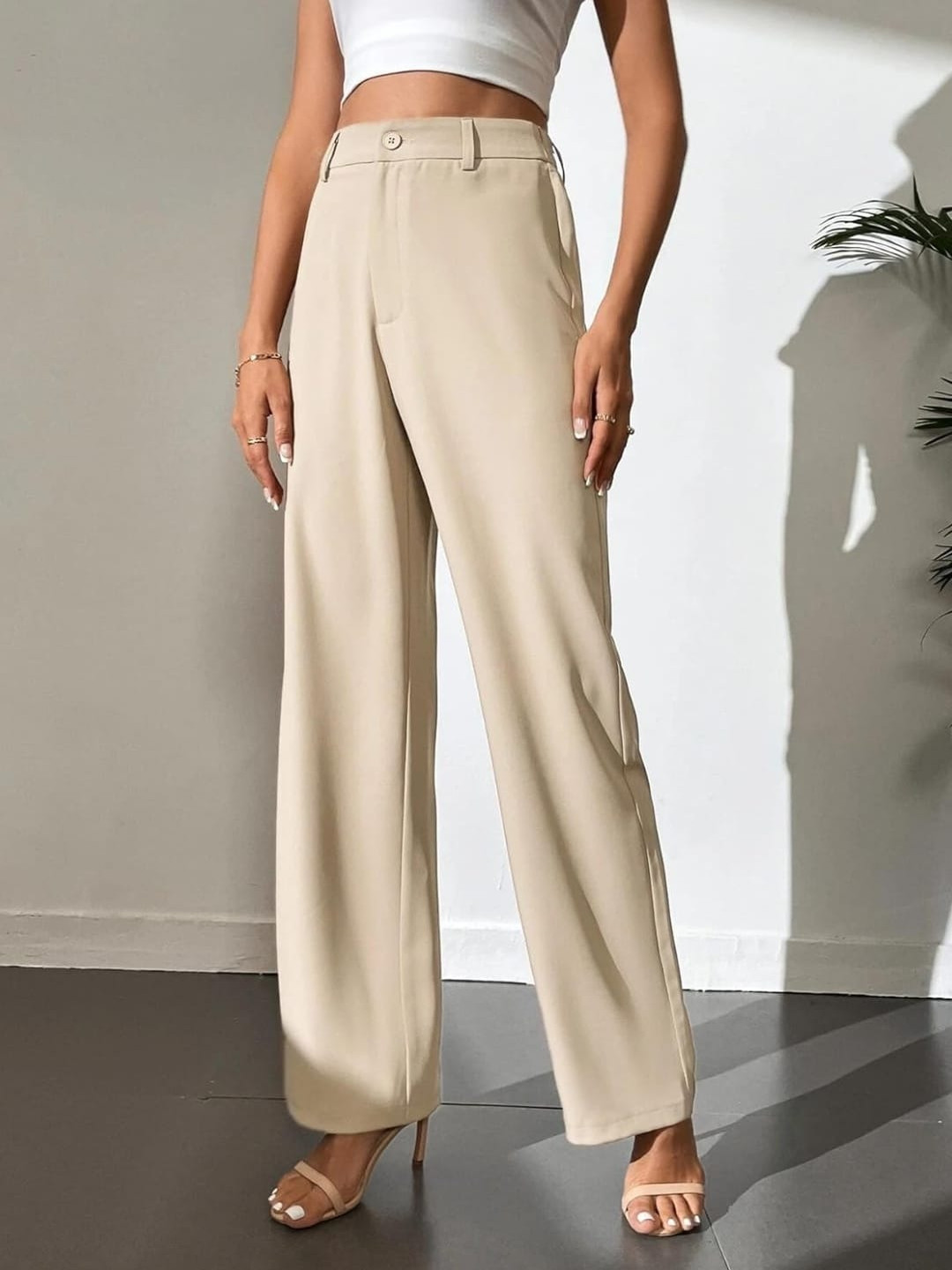 Next One Women Smart High-Rise Easy Wash Trousers