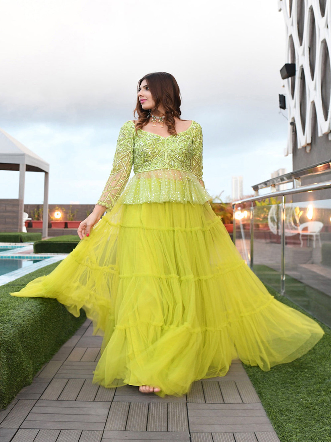 KIASA By Ronak & Shruti Embellished Sequinned Ready to Wear Lehenga