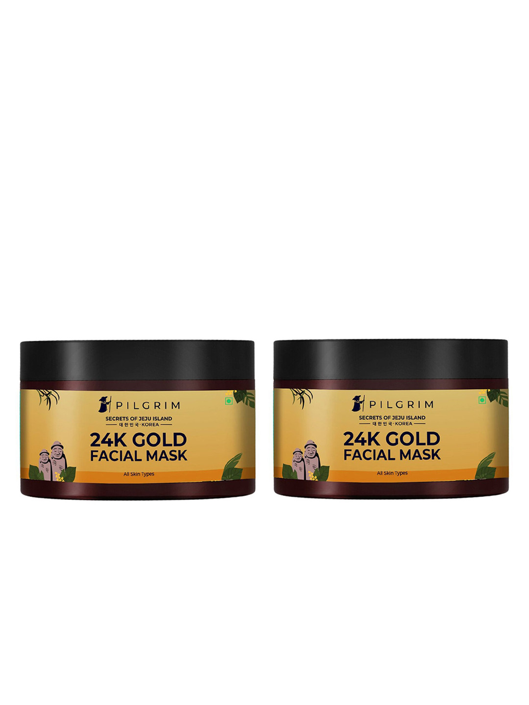 Pilgrim Set of 2 24K Gold Skin Brightening Face Mask For Radiant Glow 50g Each