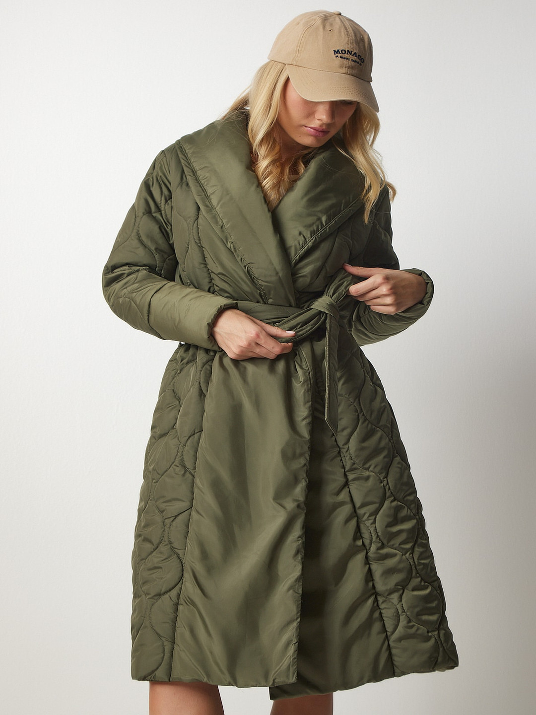 Happiness istanbul Self Designed Shawl Collar Wrap Coat