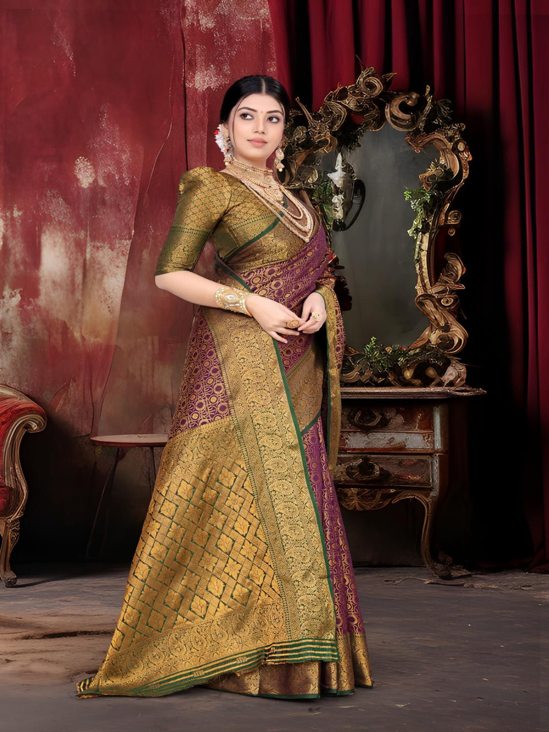 JAY FASHION Woven Design Zari Silk Blend Banarasi Saree