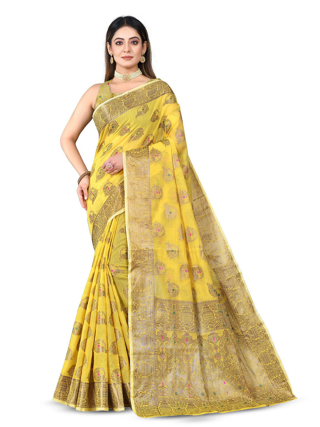 NIYAMI Ethnic Motif Zari Banarasi Saree