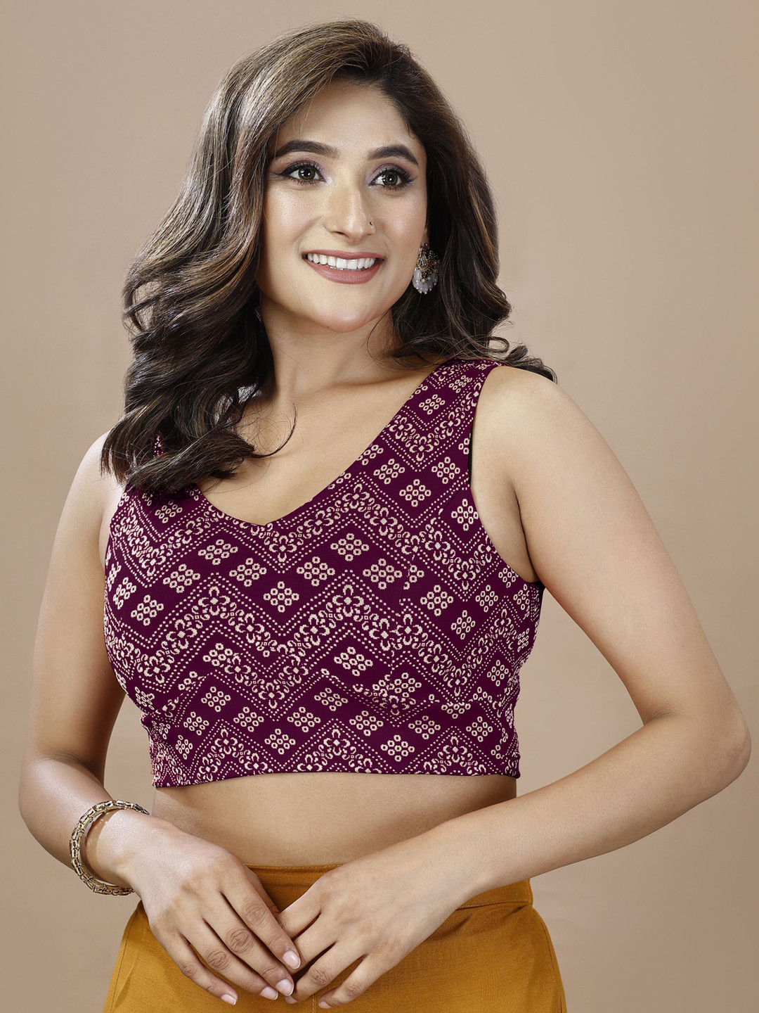 Oomph! Women Non Padded V Neck Saree Blouse