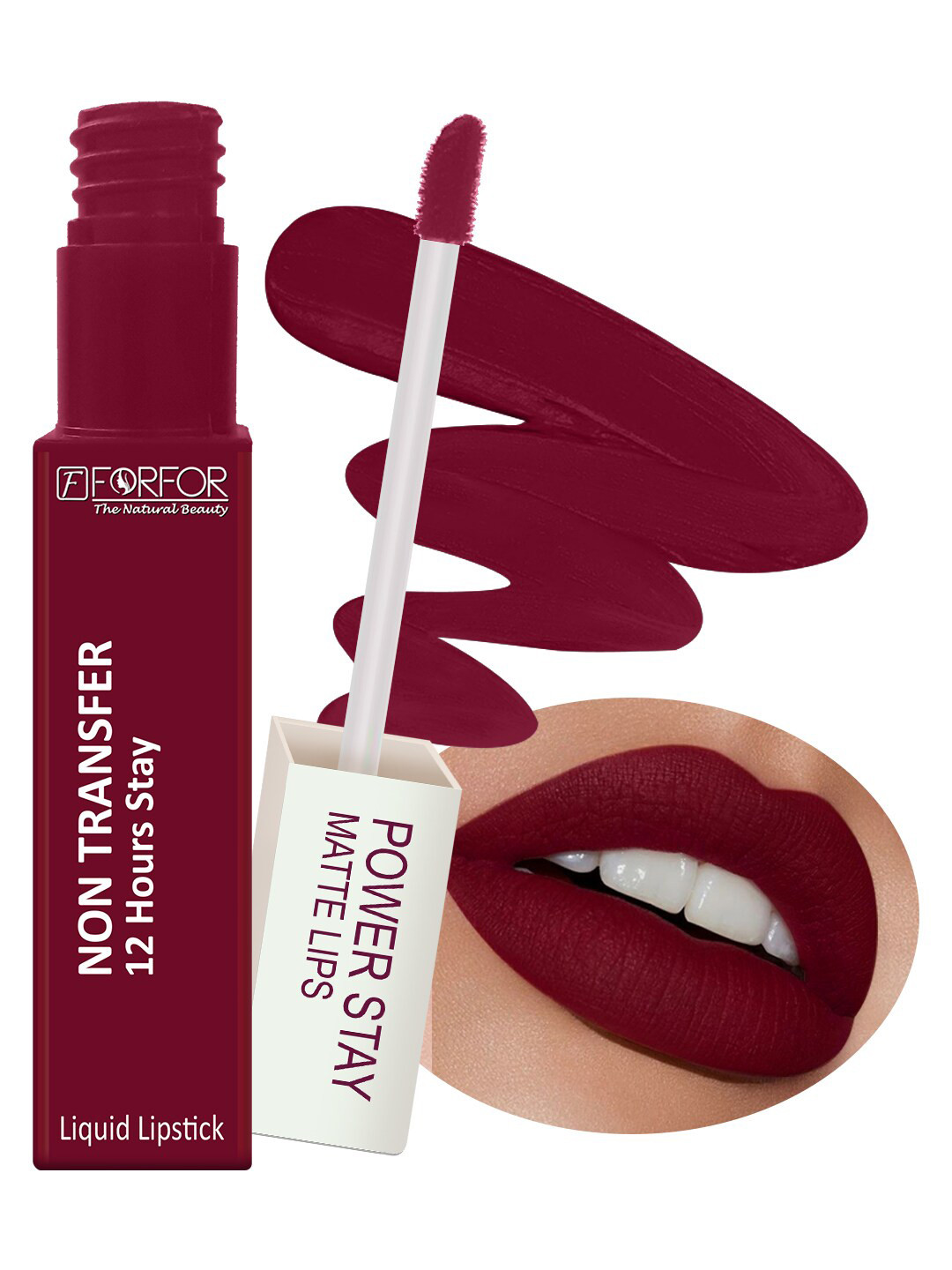 FORFOR Powerstay Non-Transfer Waterproof Liquid Matte Lipstick 5ml - Bridal Maroon 09