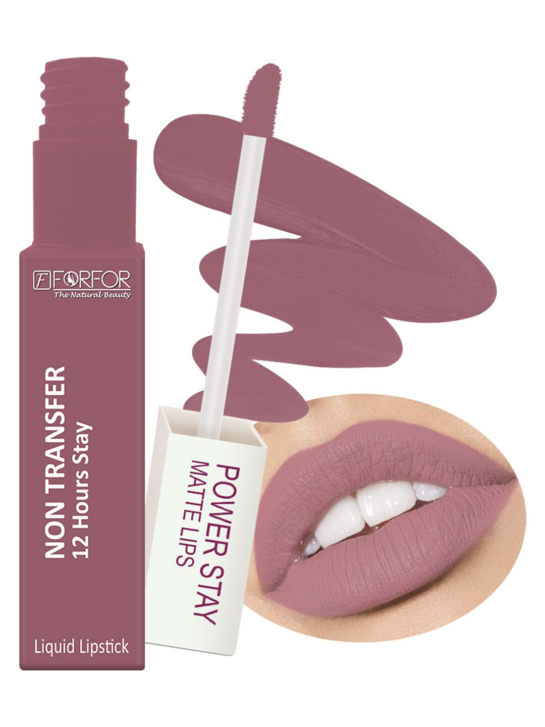 FORFOR Powerstay Non-Transfer Waterproof Liquid Matte Lipstick 5ml - Mauve Matte 23