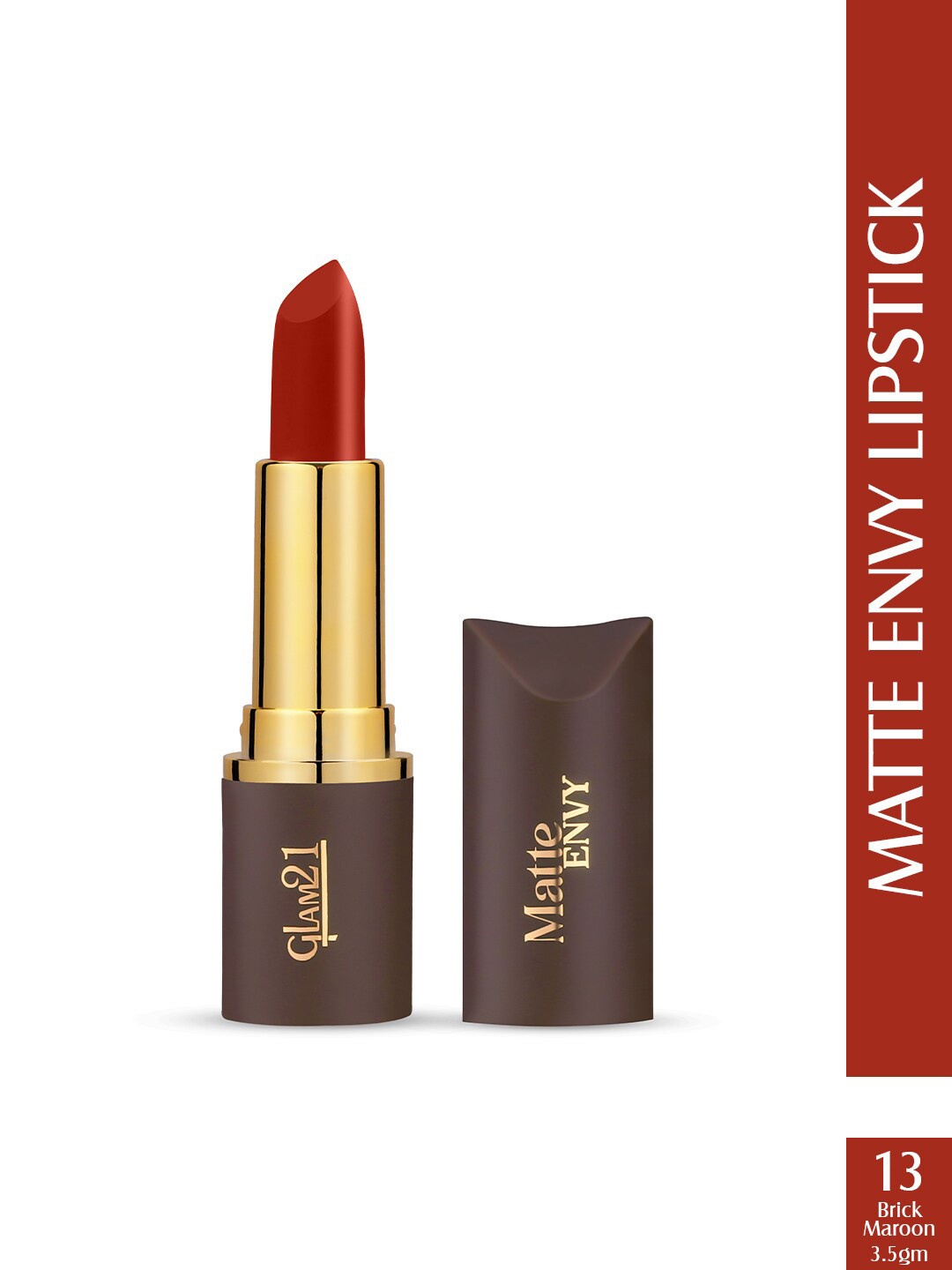 GLAM21 Matte Envy Long Lasting Lipstick - 3.5g - Brick Maroon 13
