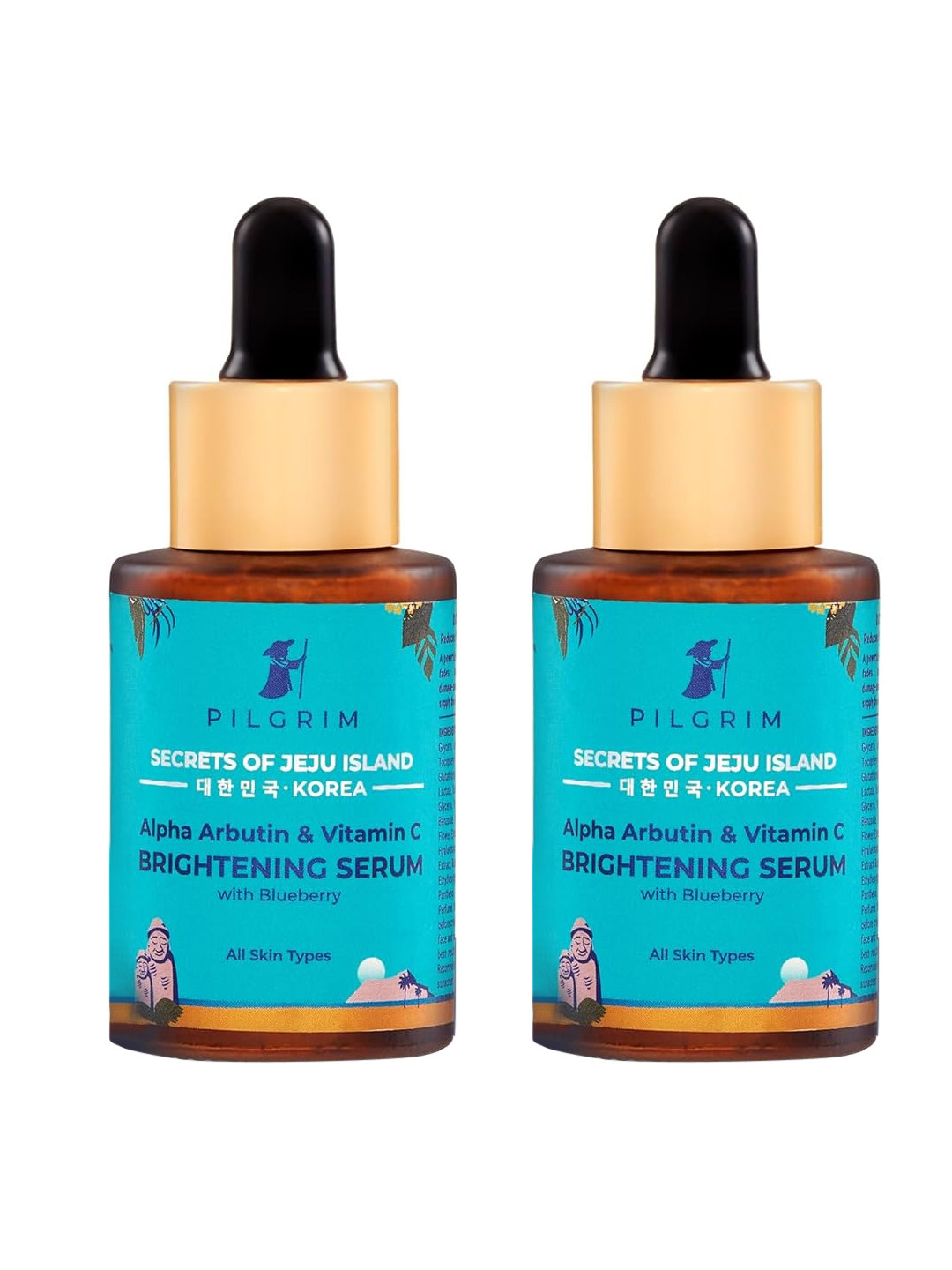 Pilgrim Set of 2 Alpha Arbutin & Vitamin C Skin Brightening Face Serum for Pigmentation