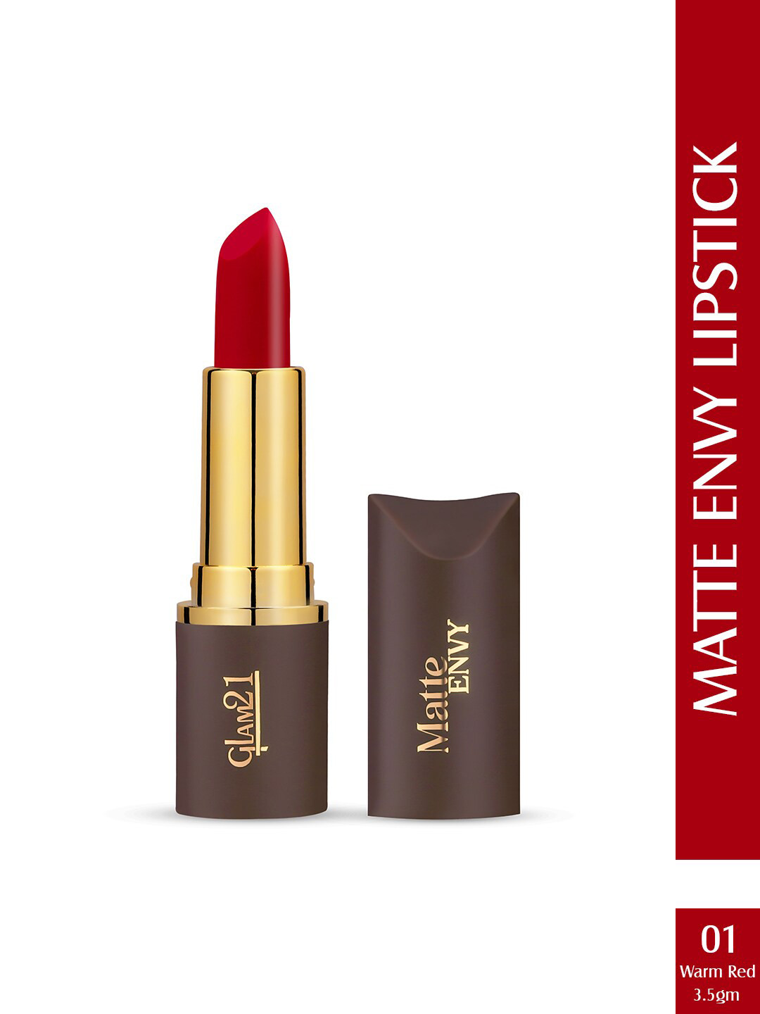 GLAM21 Matte Envy Highly Blendable Lipstick - 3.5g - Warm Red 01
