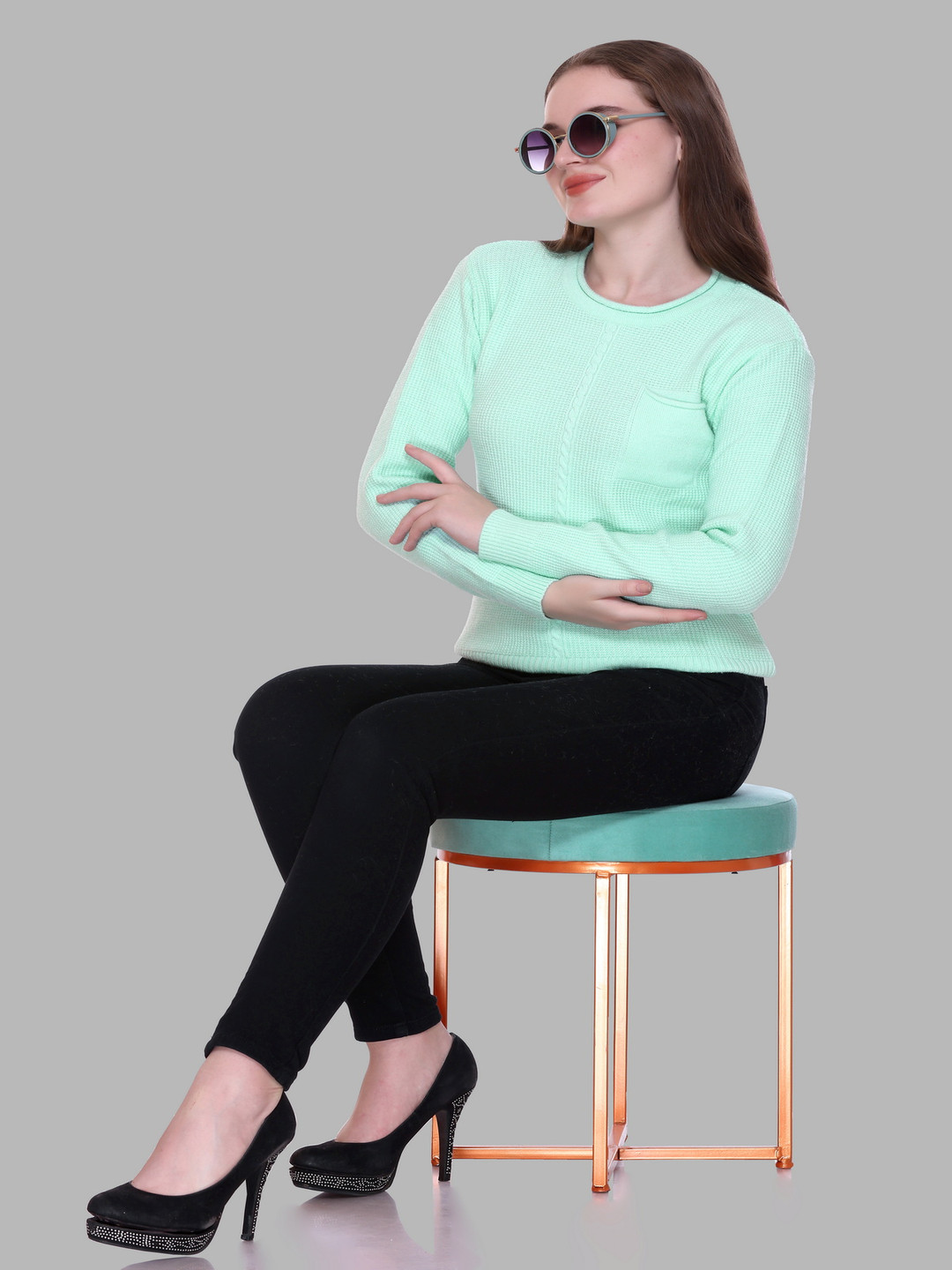Melvin Women Woollen Self Design Top