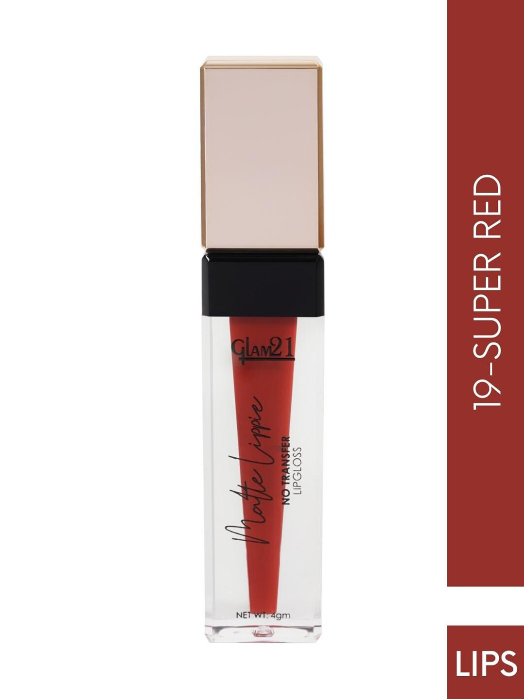 GLAM21 Matte Lippie Lightweight Creamy No-Transfer Lip Gloss 4g - Super Red 19
