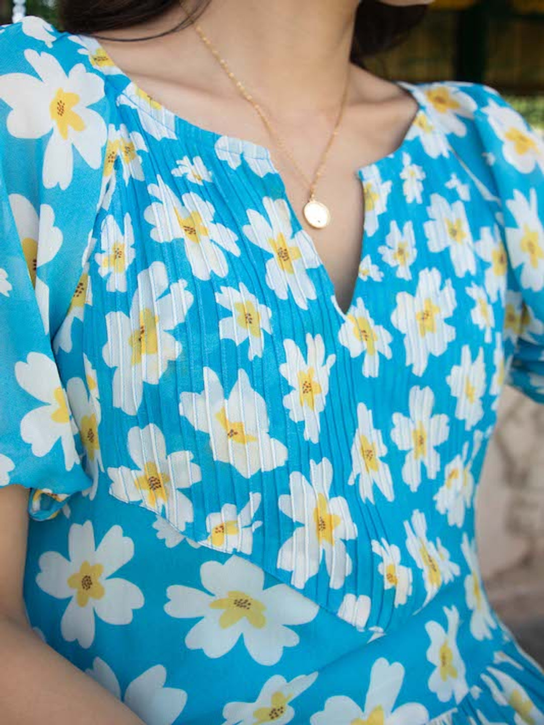 Anasi Clothing Floral Print Georgette A-Line Midi Dress