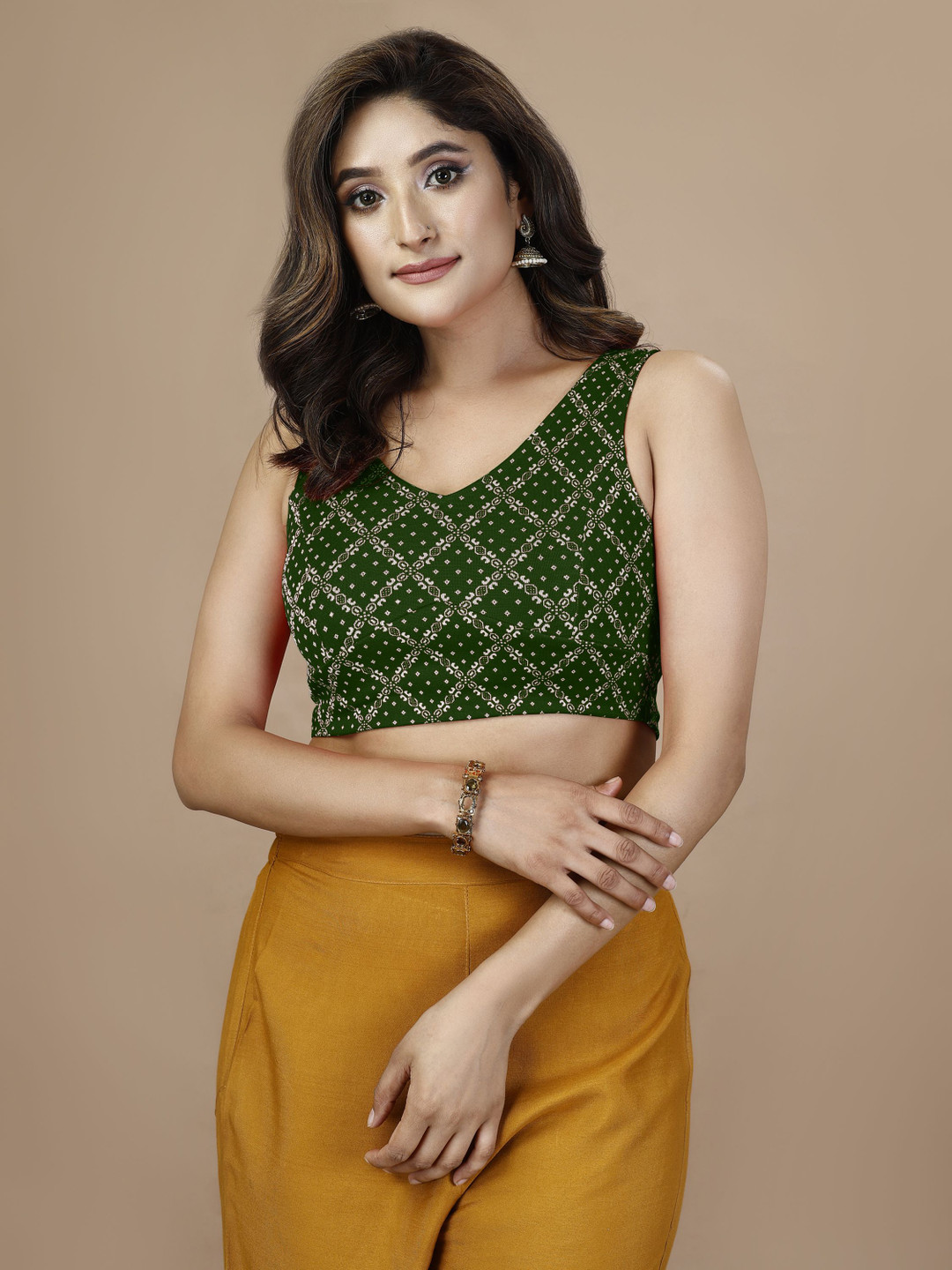 Oomph! Women Non Padded V Neck Saree Blouse