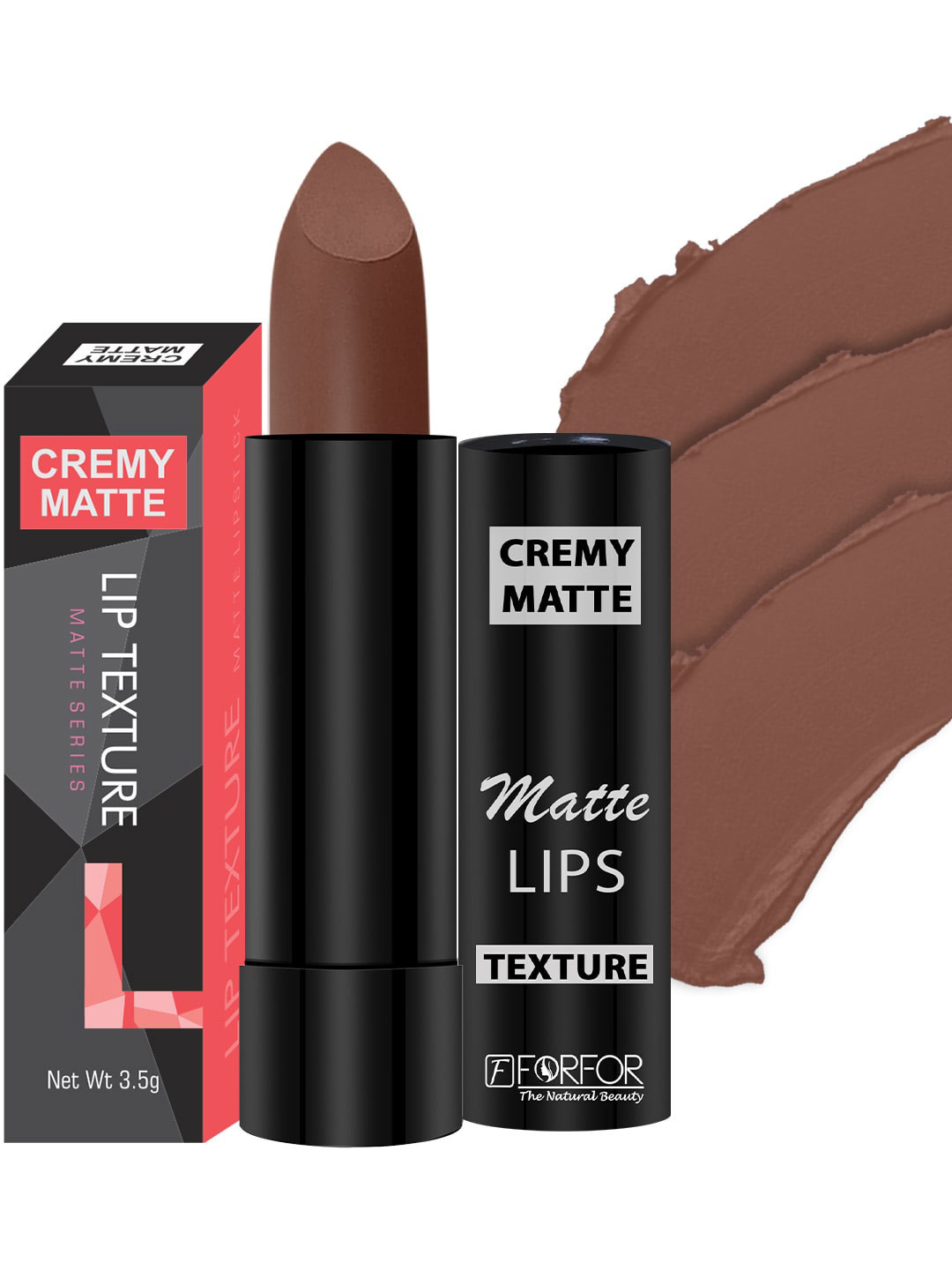 FORFOR Creamy Matte Long Lasting Lipstick with Jojoba Oil & Vitamin E - Nude Brown 111