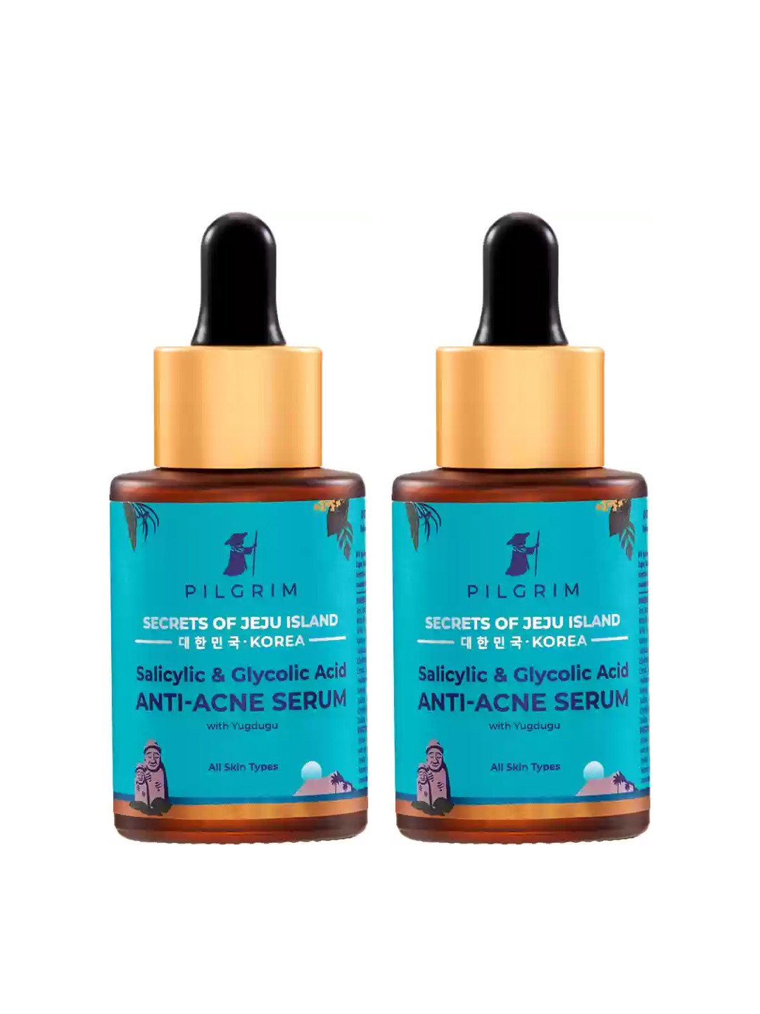 Pilgrim Set of 2 Salicylic Acid 1% + Glycolic Acid 3% Anti Acne Serum