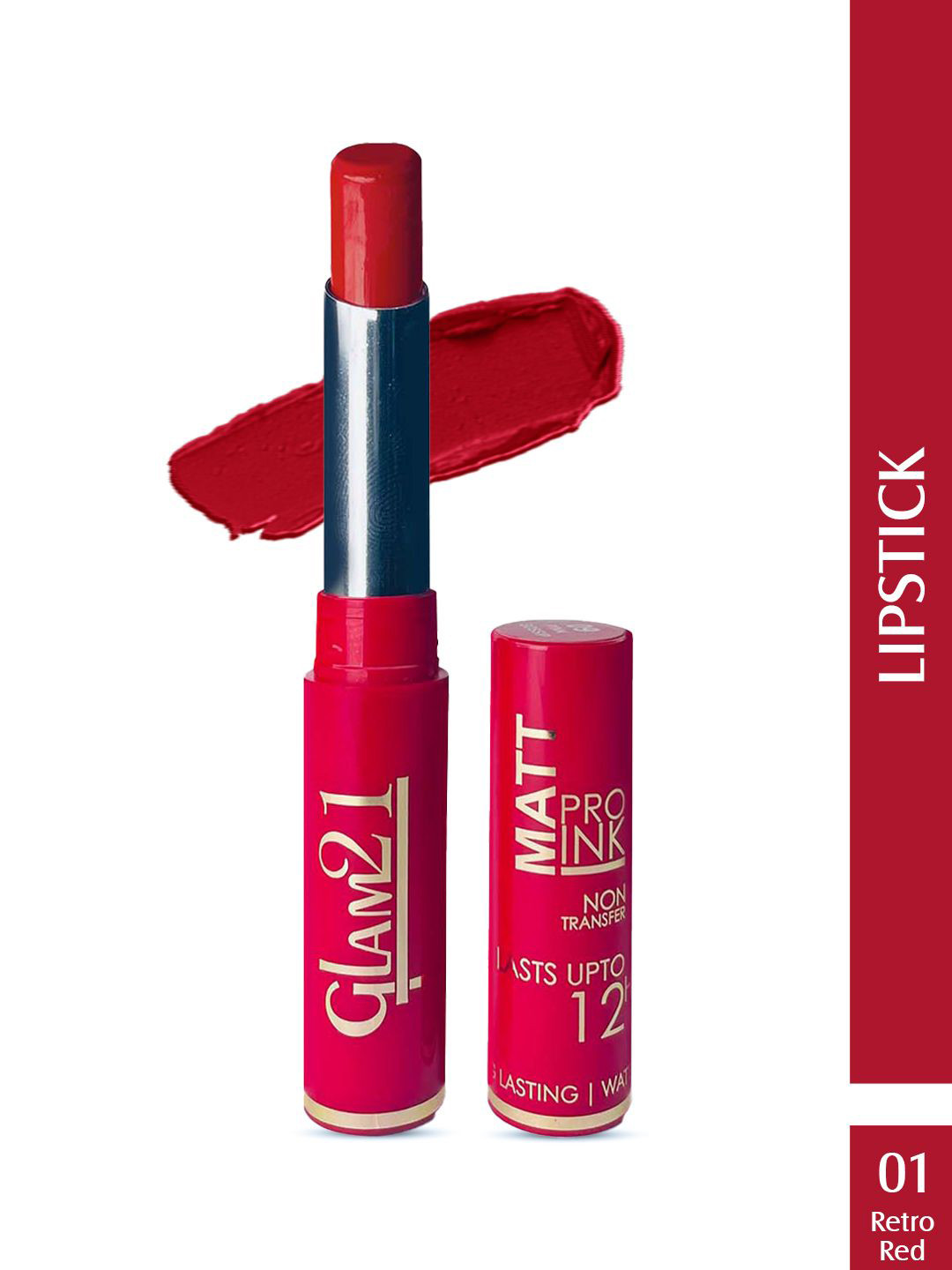 GLAM21 Matte Pro Ink Non Transfer Long Lasting Bullet Lipstick - 3 g - Retro Red 01