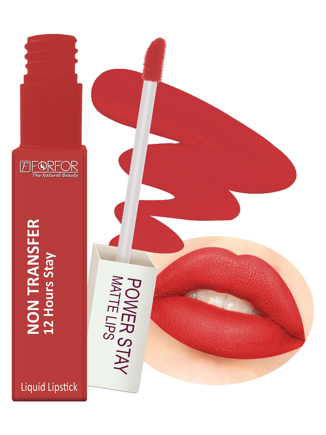 FORFOR Powerstay Non-Transfer Waterproof Liquid Matte Lipstick 5ml - Candy Red 01