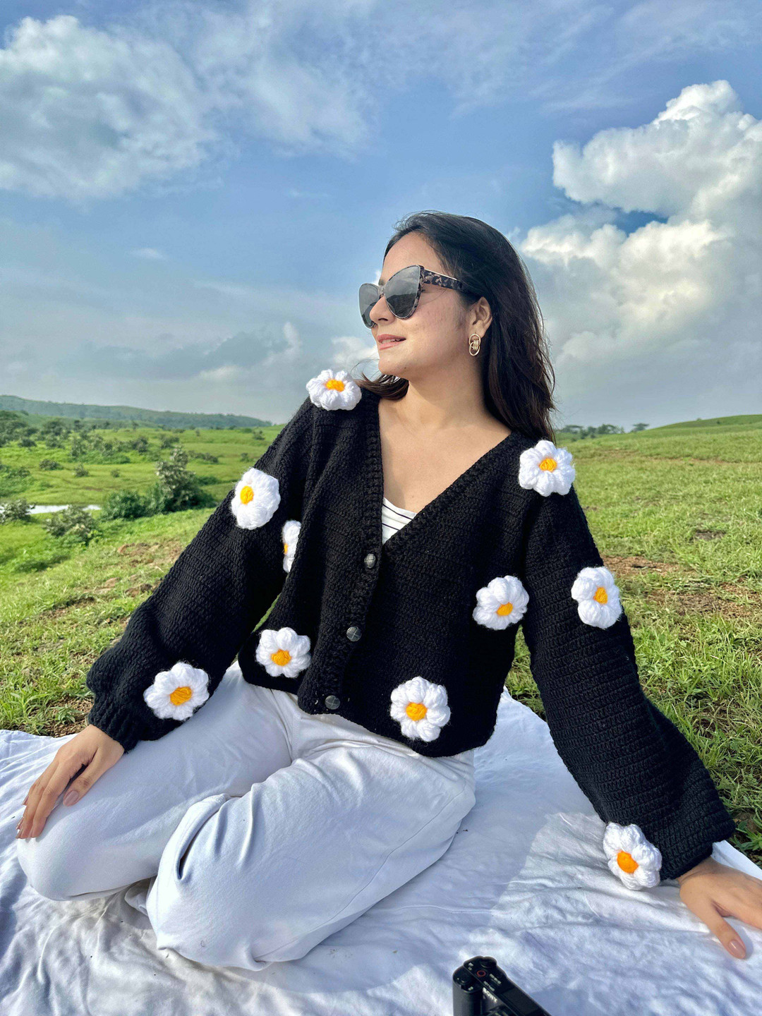 Sugercandy Women Floral Woollen Cardigan