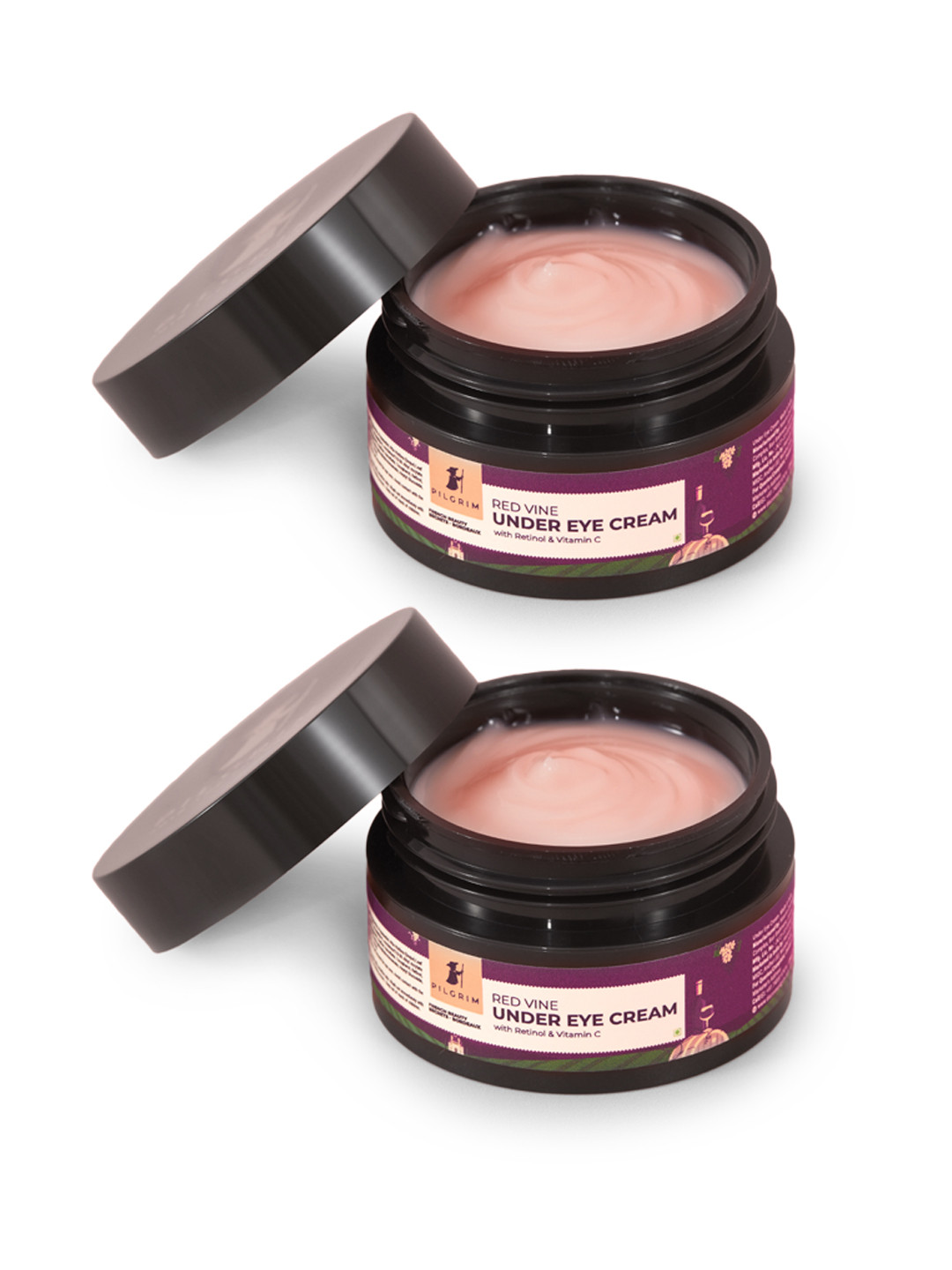 Pilgrim Set of 2 Red Vine Anti Ageing Under Eye Cream with Vitamin C & Retinol