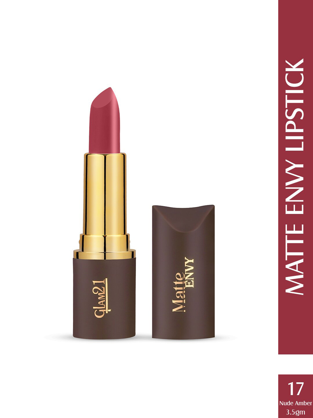 GLAM21 Matte Envy Long Lasting Lipstick - 3.5g - Nude Amber 17