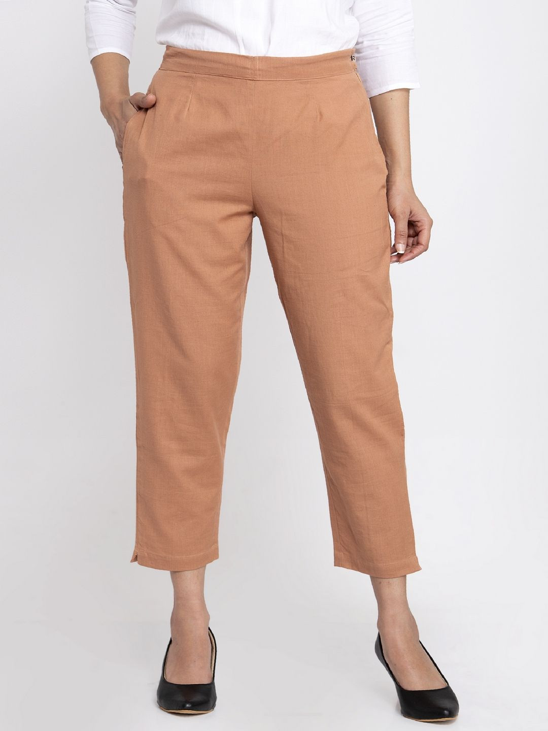 Indibelle Women Regular Fit Mid-Rise Trousers