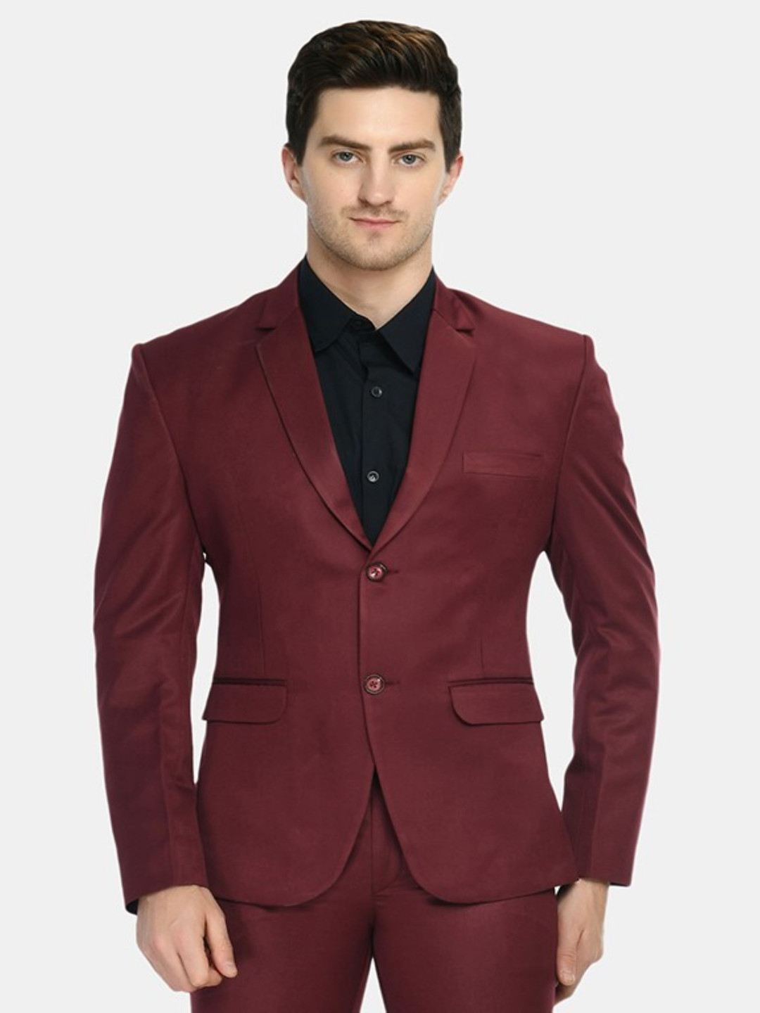 FIVEFEB Notched Lapel Slim Fit Single-Breasted Blazers