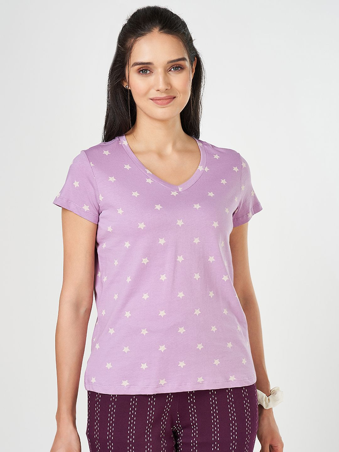Dreamz by Pantaloons Star Printed Pure Cotton Lounge Tshirts