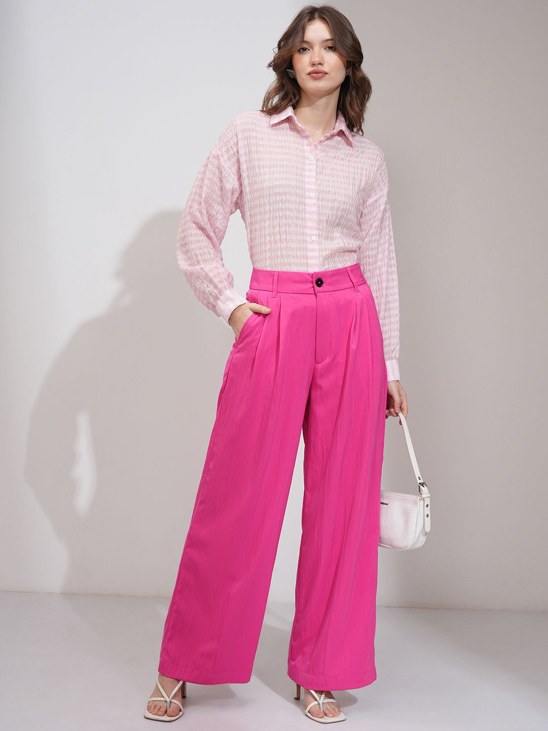 CHIC BY TOKYO TALKIES Women Formal Pleated Wideleg Trouser