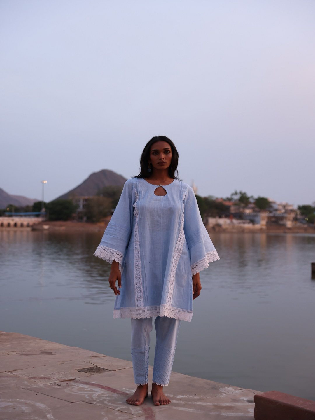 IMROZ HOUSE Women Sanchita Embroidered Fusion Kurta with Pant