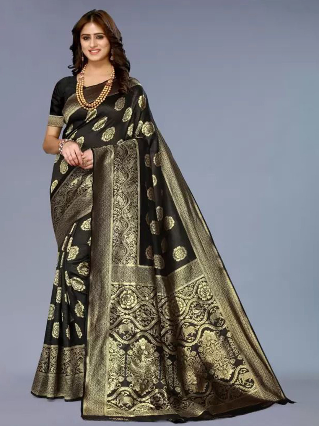 SAADHVI Woven Design Kanjeevaram Saree