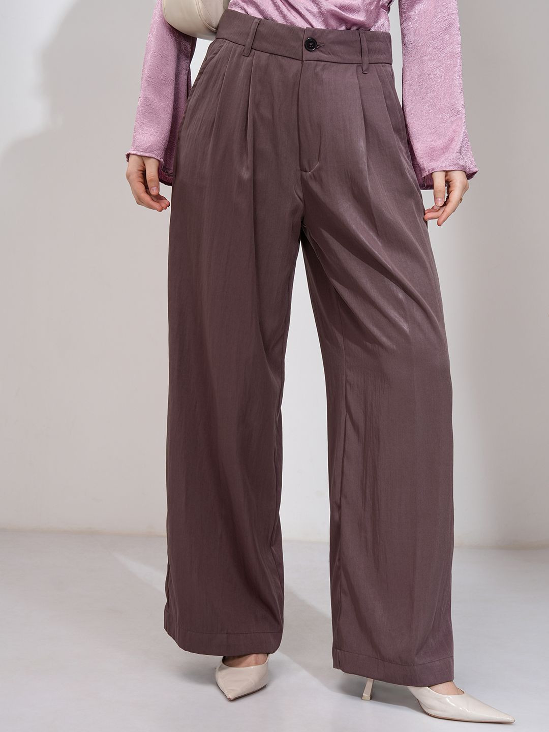 CHIC BY TOKYO TALKIES Women Formal Pleated Wideleg Trouser