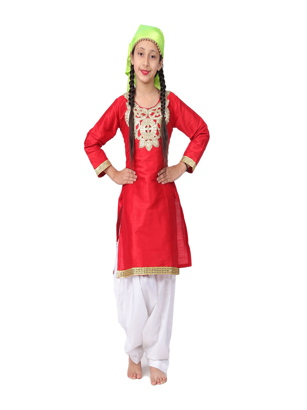 Itsmycostume Red Straight Kurta With Salwar Kurta Set