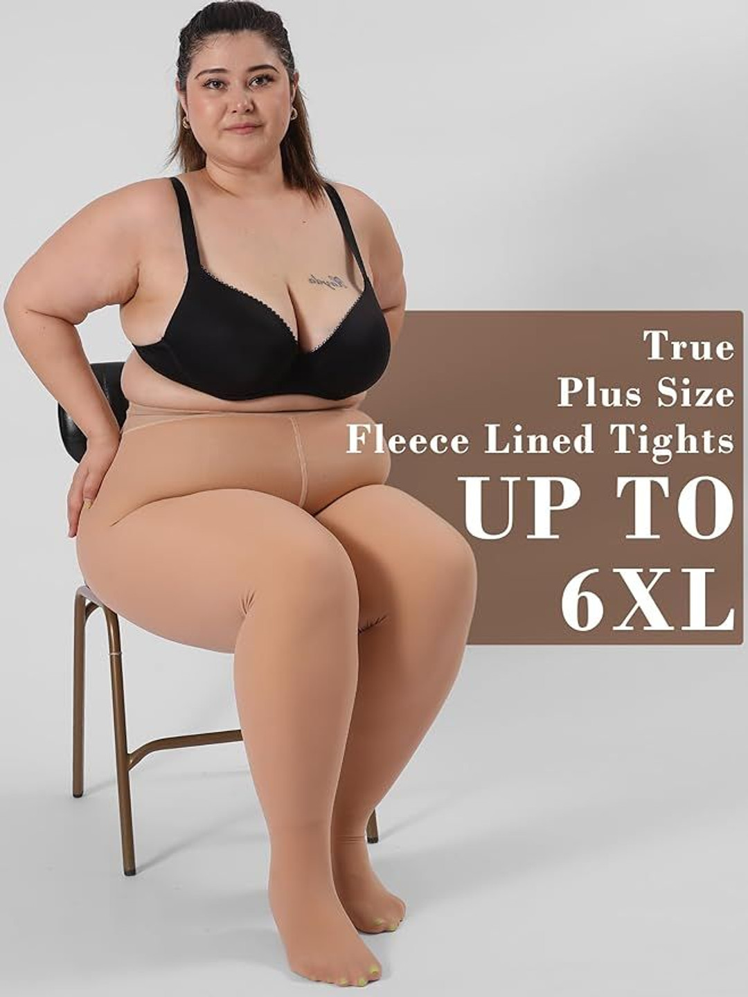 BRACHY Plus Size Women Full Footed Winter Thermal Stockings