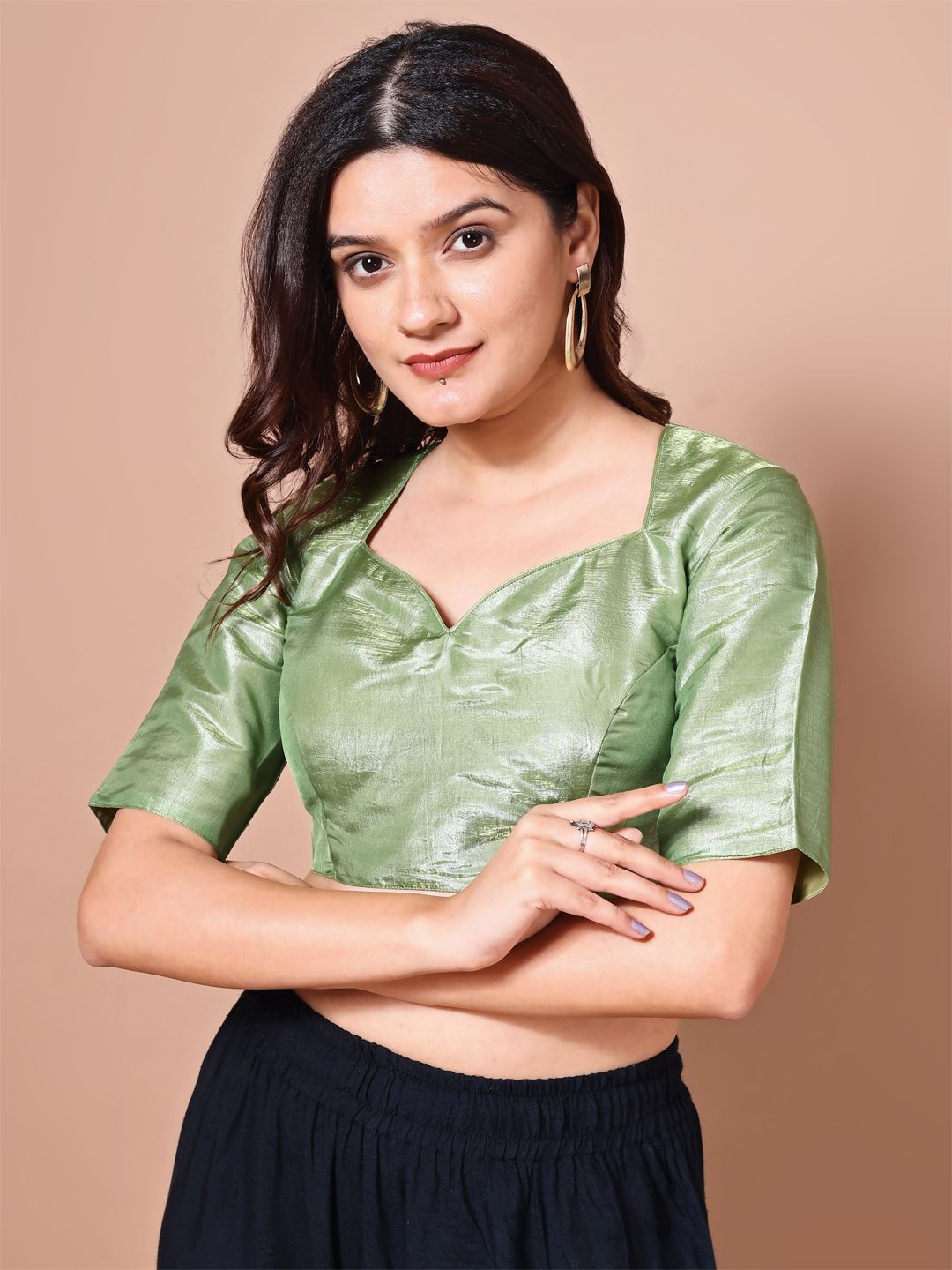 SAZRIKA Shimmer Readymade Saree Blouse