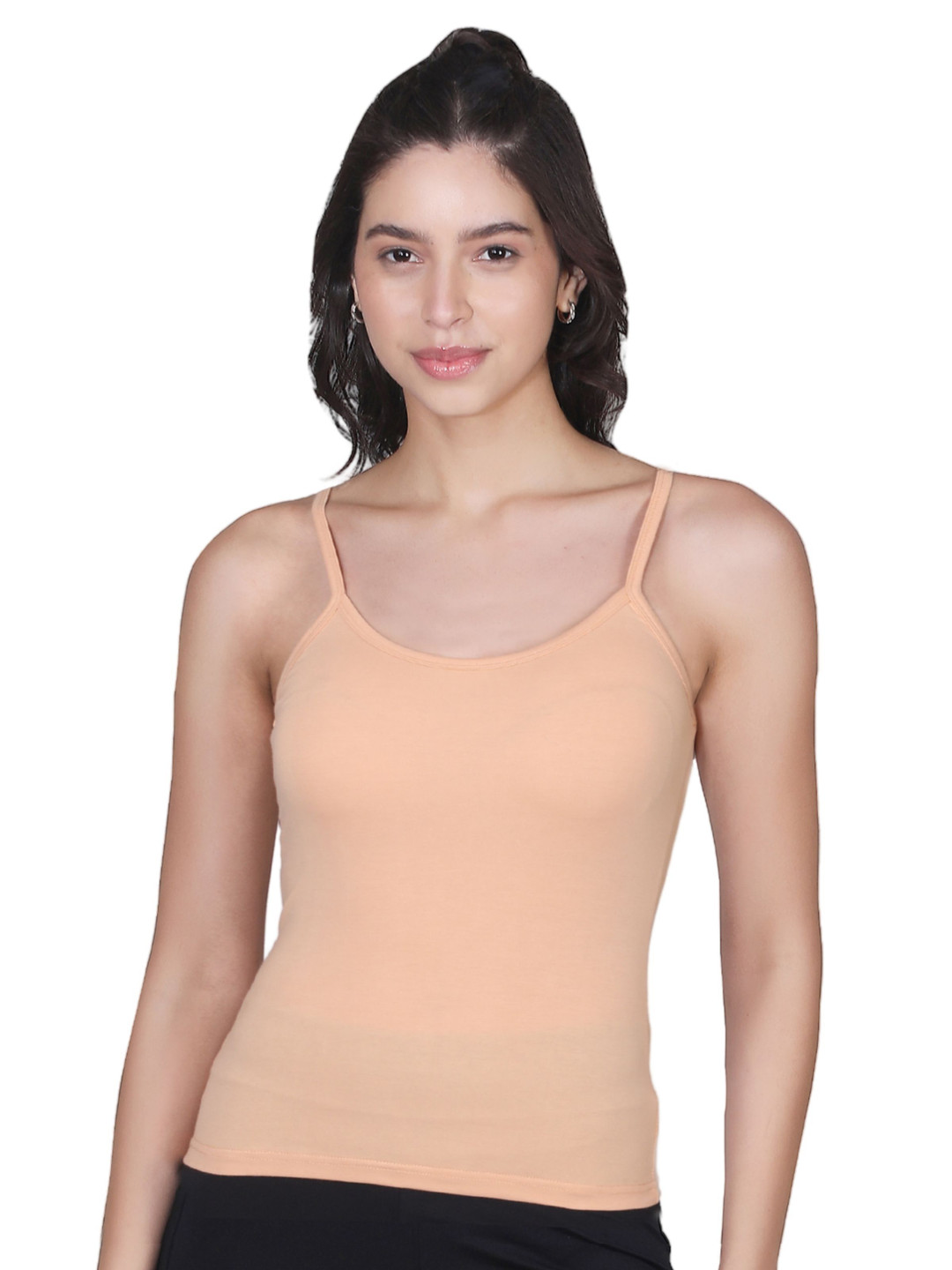 DChica Women Pack of 1 Non Padded Cotton Skin Solid Thin Strap Camisoles