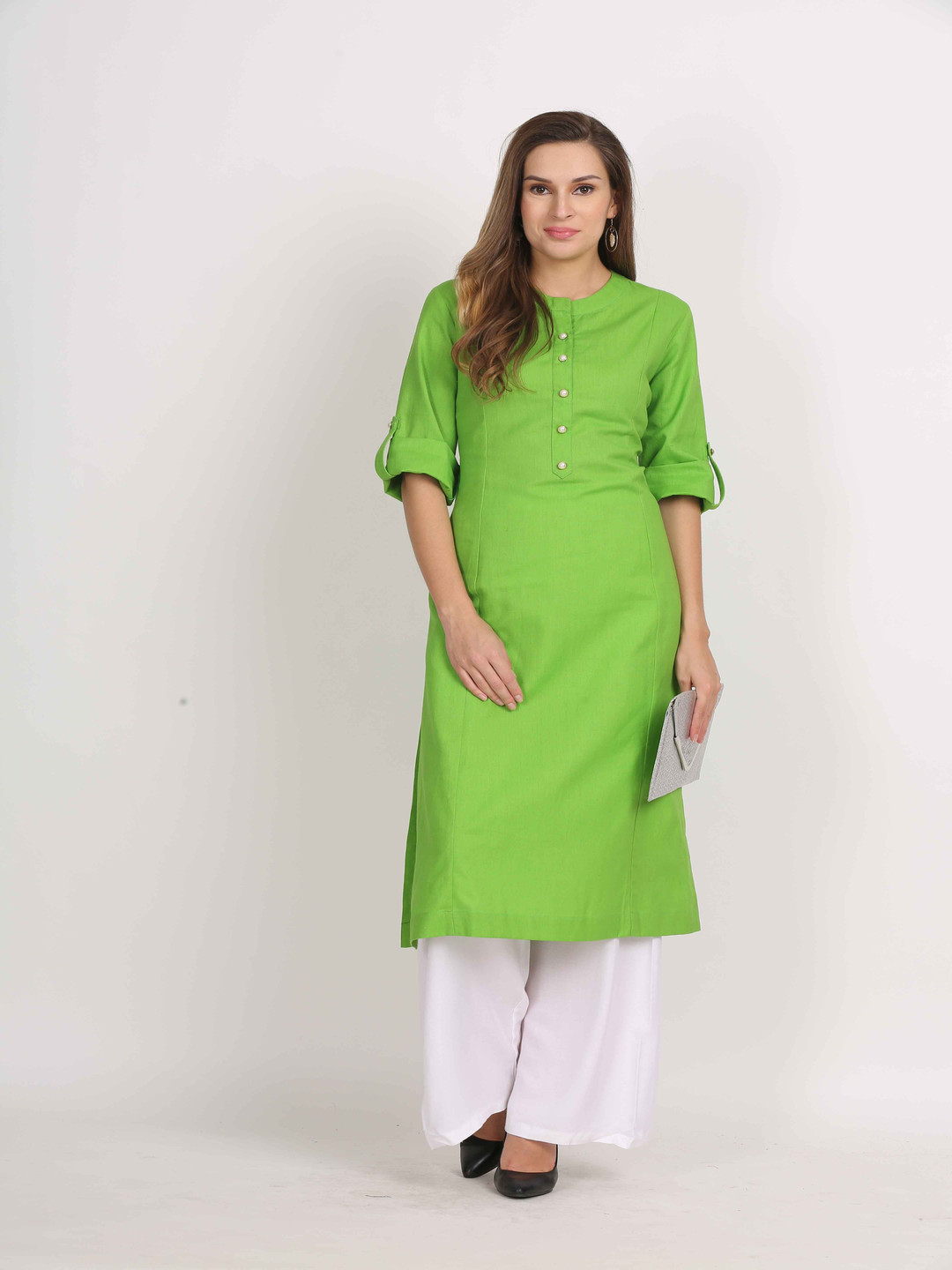 Jivitha Mandarin Collar A-Line Kurta