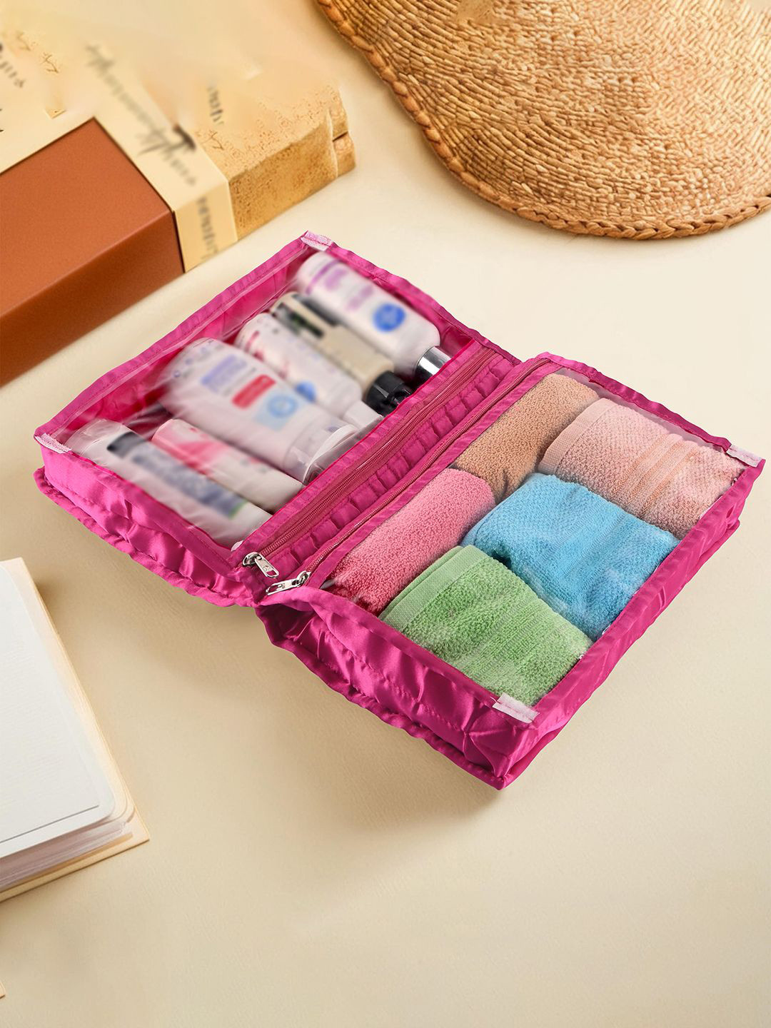 Kuber Industries Unisex Pink Travel Kit