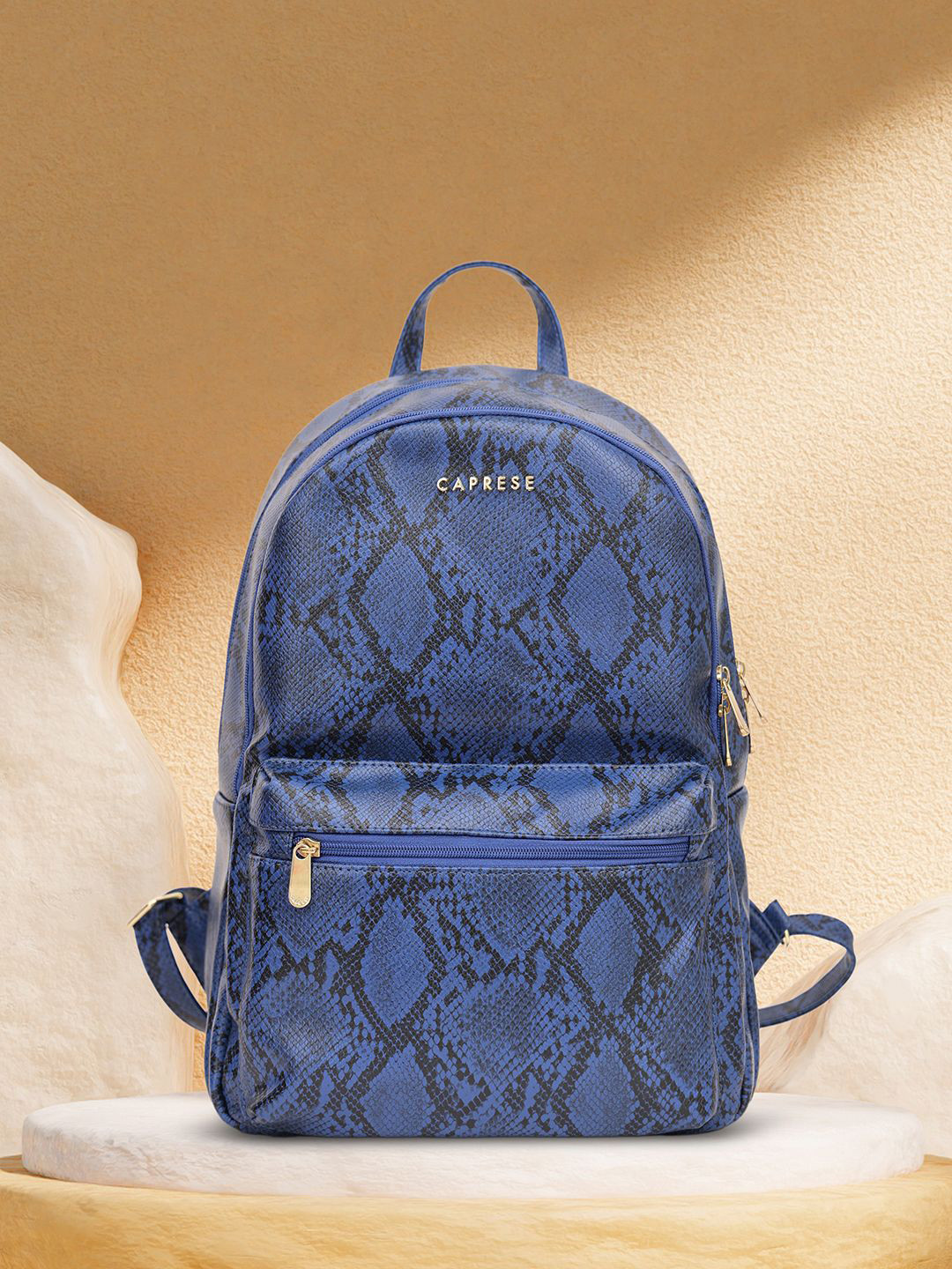 Caprese Cosmos Women Blue Medium Backpack