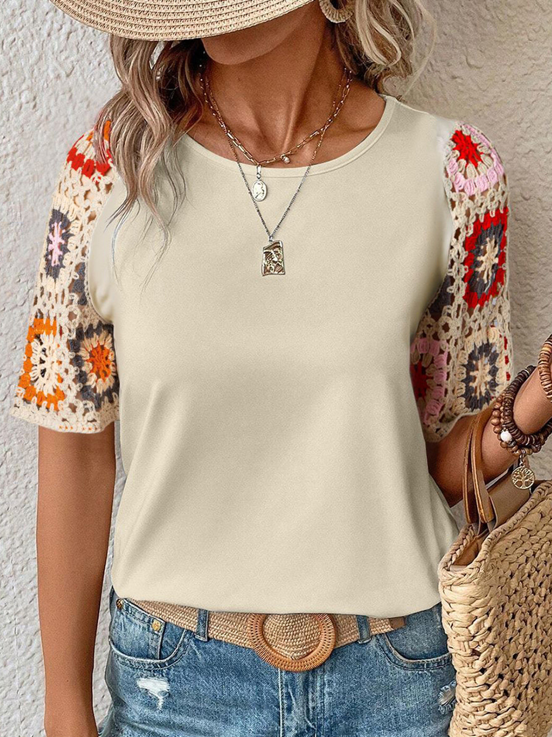 Errabelly Women Bell Sleeve Round Neck Top