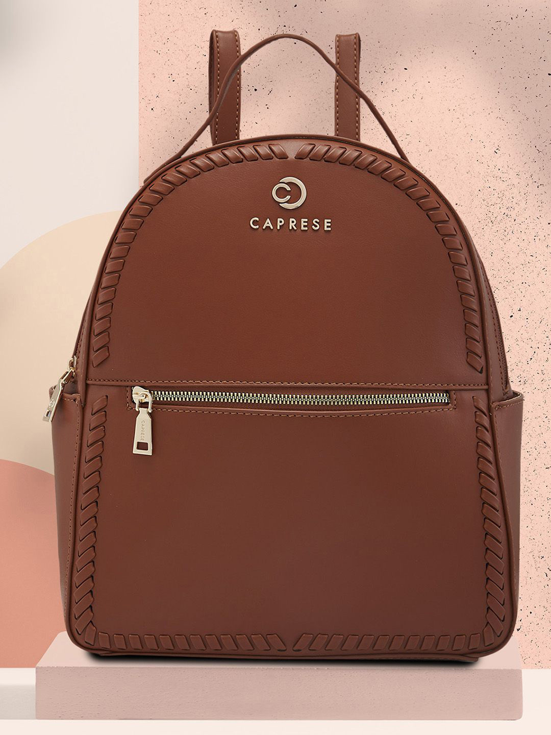 Caprese Ramani Women Brown Small Backpack