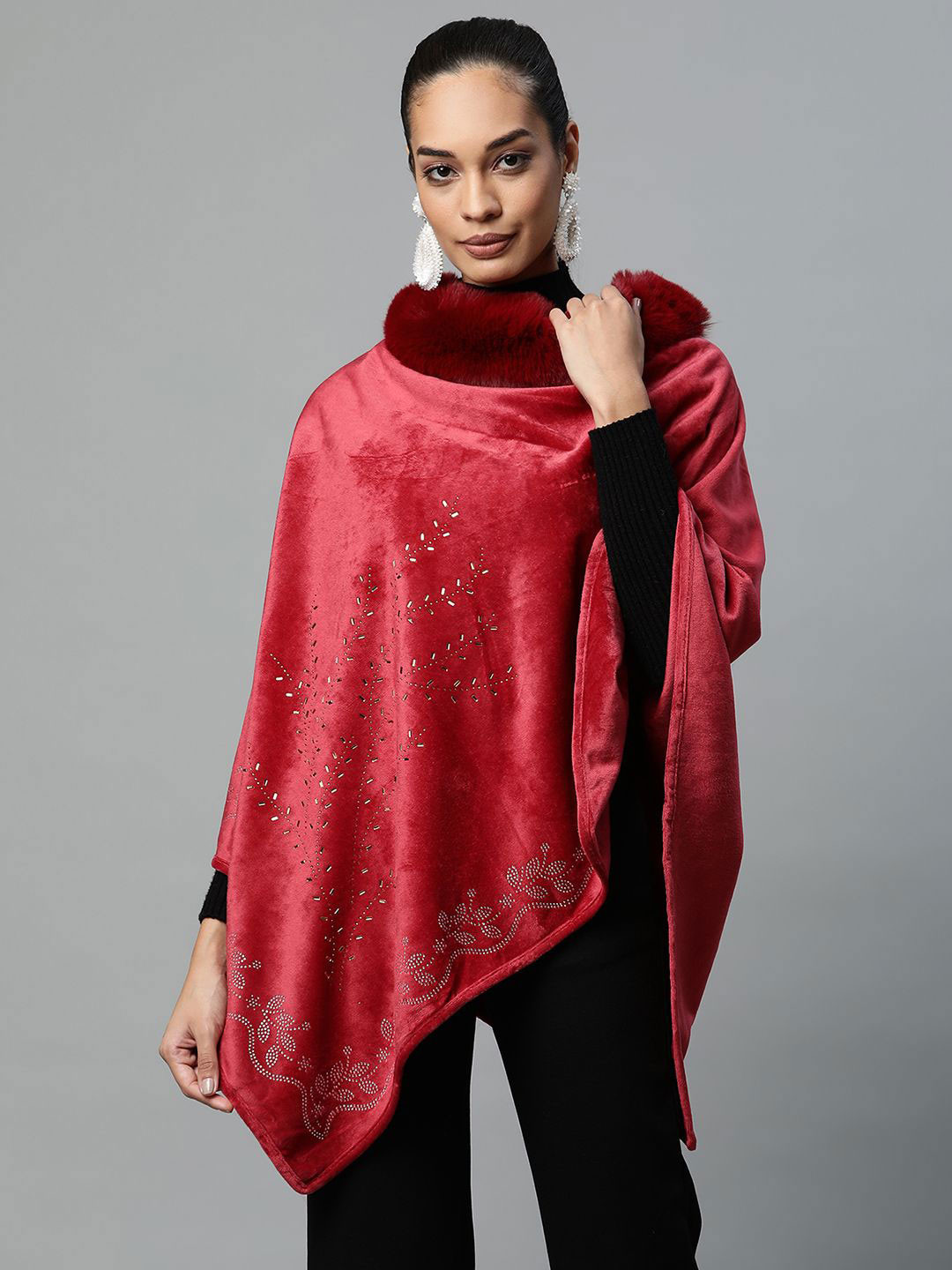 Global Republic Women Turtle Neck Poncho