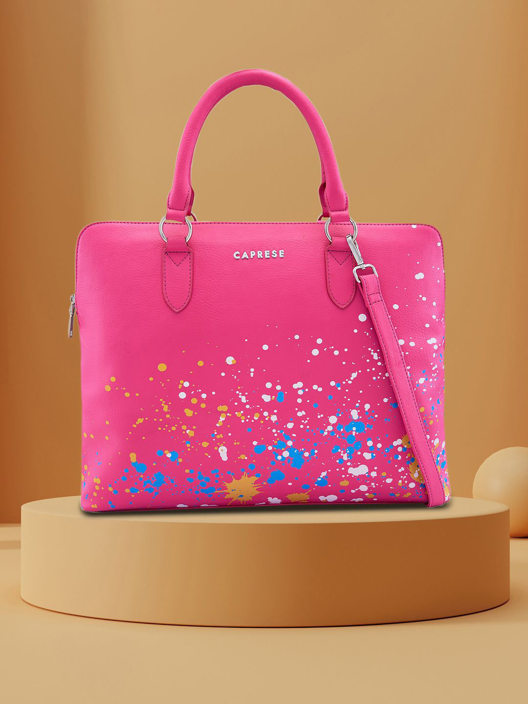 Caprese Splash Women Fuchsia Large Backpack