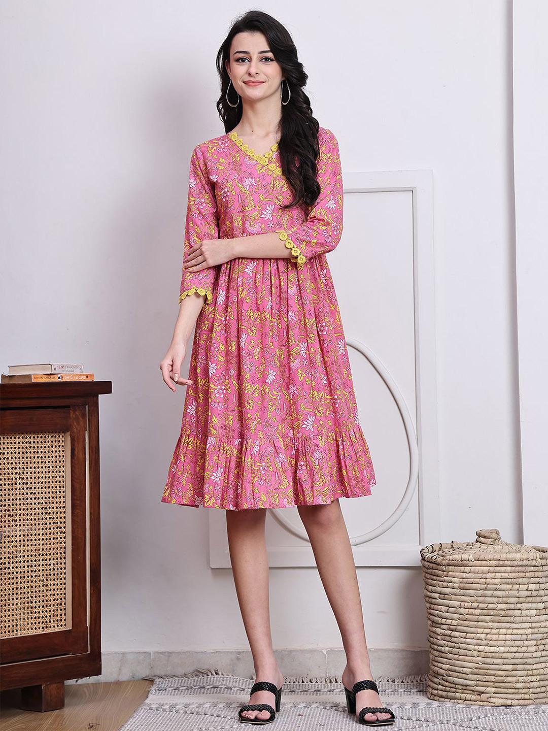 Roly Poly Women Floral Printed Wrap Midi Dress
