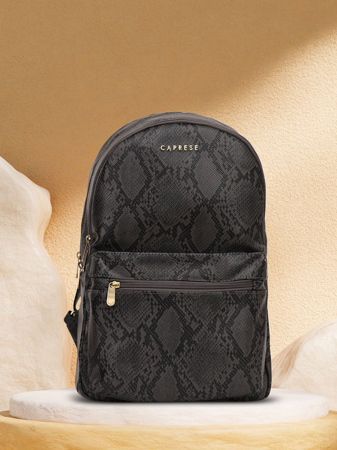 Caprese Cosmos Women Grey Medium Backpack