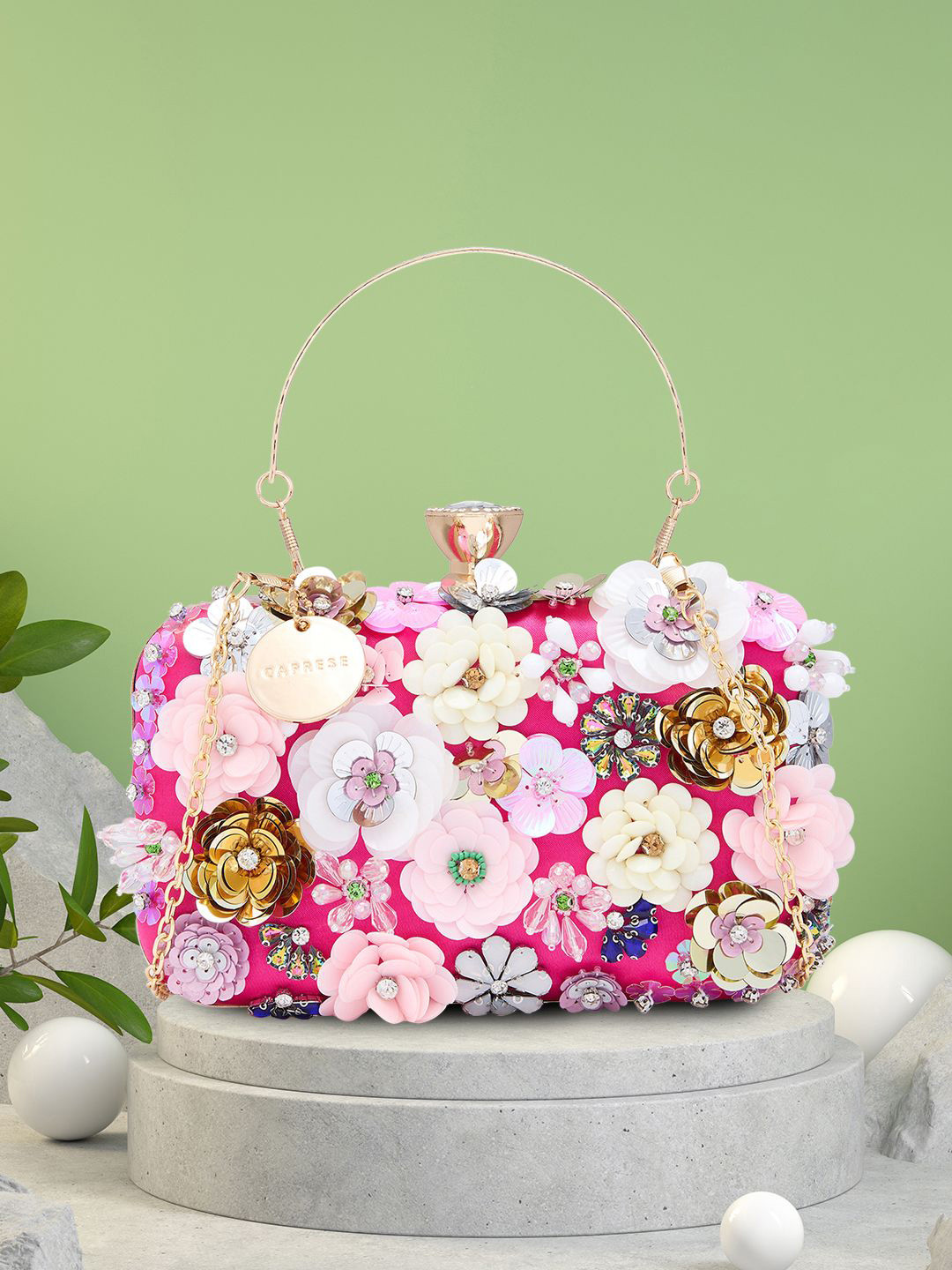 Caprese Ava Embellished Fashion Box Clutch